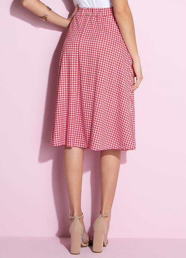 Quintess - Saia Midi Xadrez Cintura com Elástico 2
