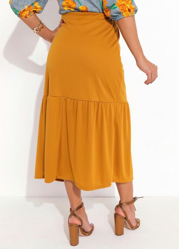 Outlet - Saia Mostarda com Fenda Moda Evangélica 2