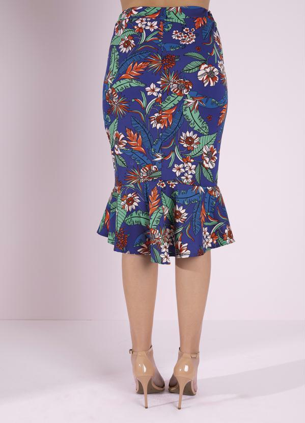 Outlet - Saia Mullet Floral Marinho 2
