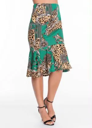 Queima Estoque - Saia Mullet Mix Verde - QUEIMA ESTOQUE