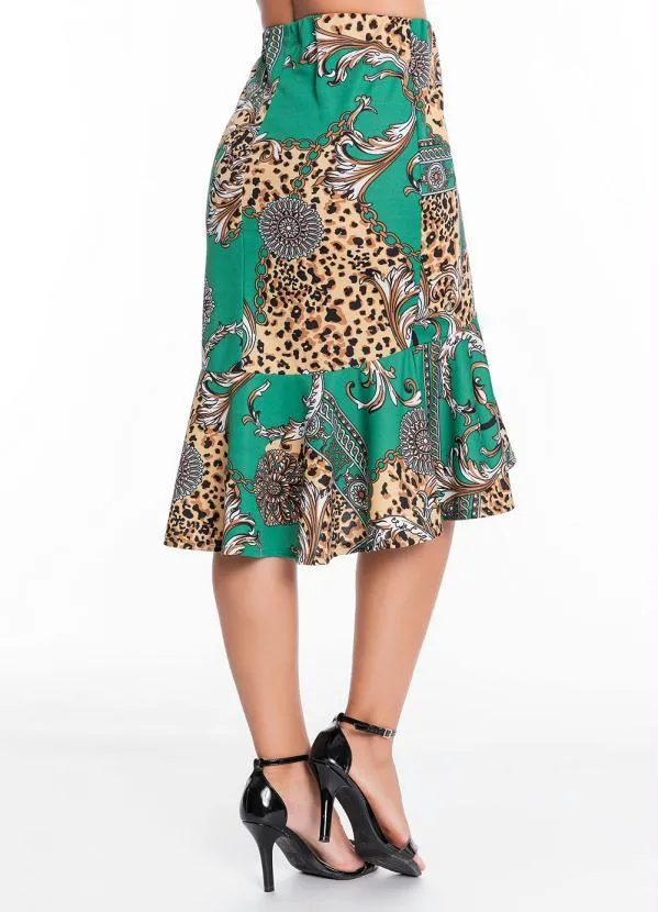 Queima Estoque - Saia Mullet Mix Verde 2