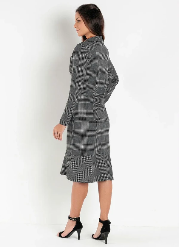 Rosalie - Saia Mullet Xadrez Preto 3