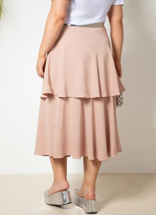 Quintess - Saia Nude em Crepe Plano 7