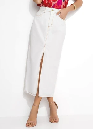 Quintess Saia Off White com Bolsos e Fenda