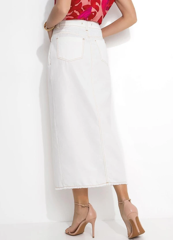 Quintess - Saia Off White com Bolsos e Fenda 2