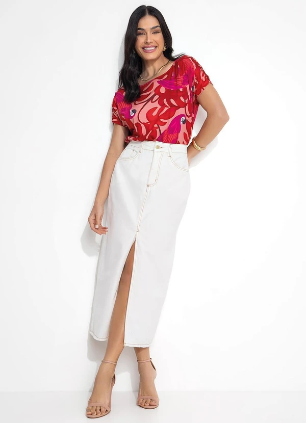 Quintess - Saia Off White com Bolsos e Fenda 3