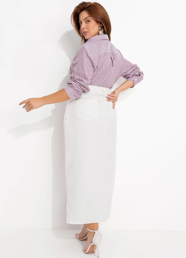 Quintess - Saia Off White com Bolsos e Fenda 10