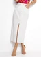 Quintess - Saia Off White com Bolsos e Fenda - variação: Off White