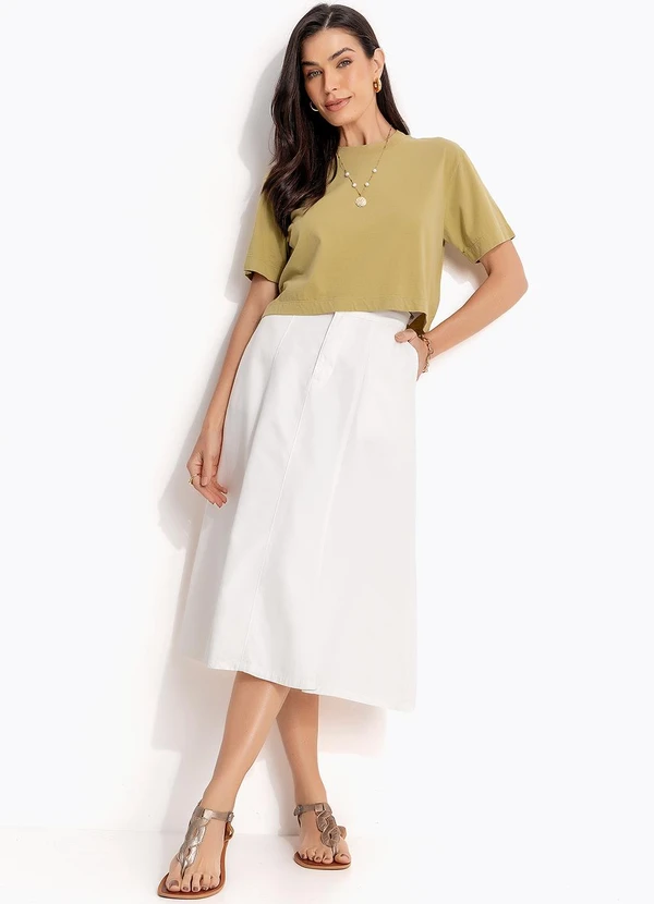 Quintess - Saia Off White em Jeans 9