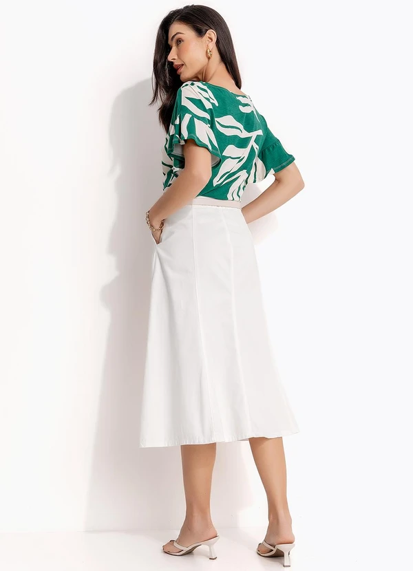 Quintess - Saia Off White em Jeans 8