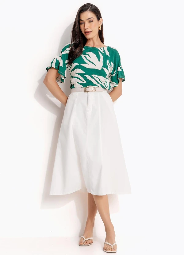 Quintess - Saia Off White em Jeans 7