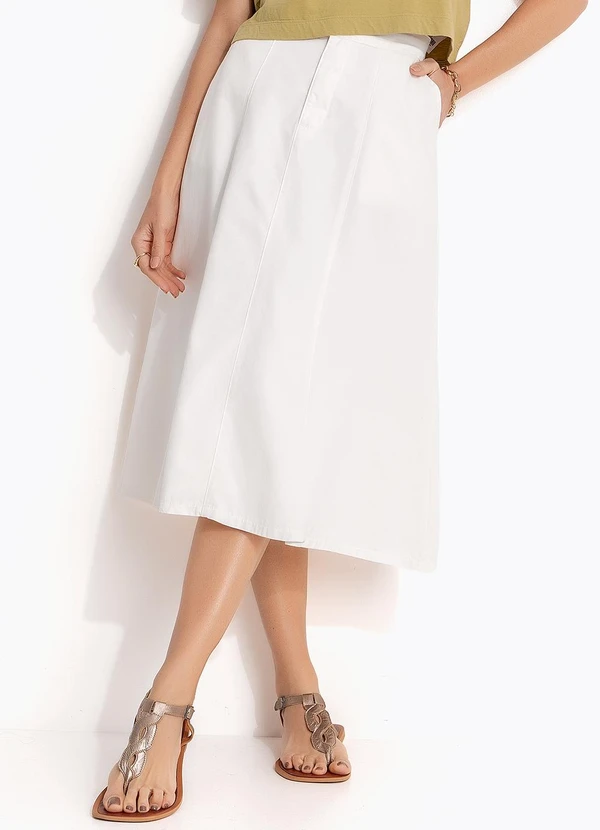 Quintess - Saia Off White em Jeans 11