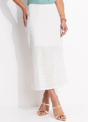 Saia (Off White) em Tecido Laise