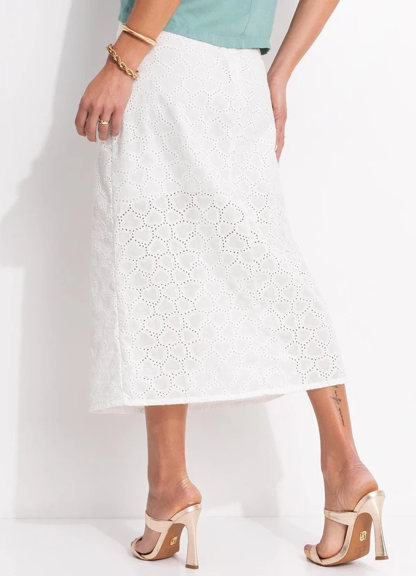 Quintess - Saia Off White em Tecido Laise 5