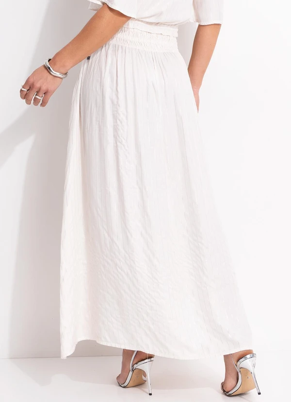 Quintess - Saia Off White em Viscose Plana 6