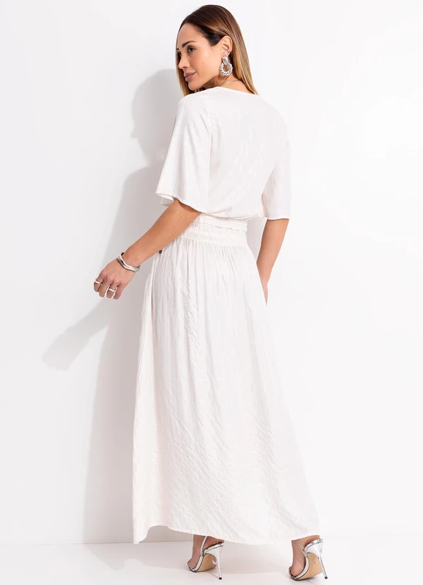 Quintess - Saia Off White em Viscose Plana 8