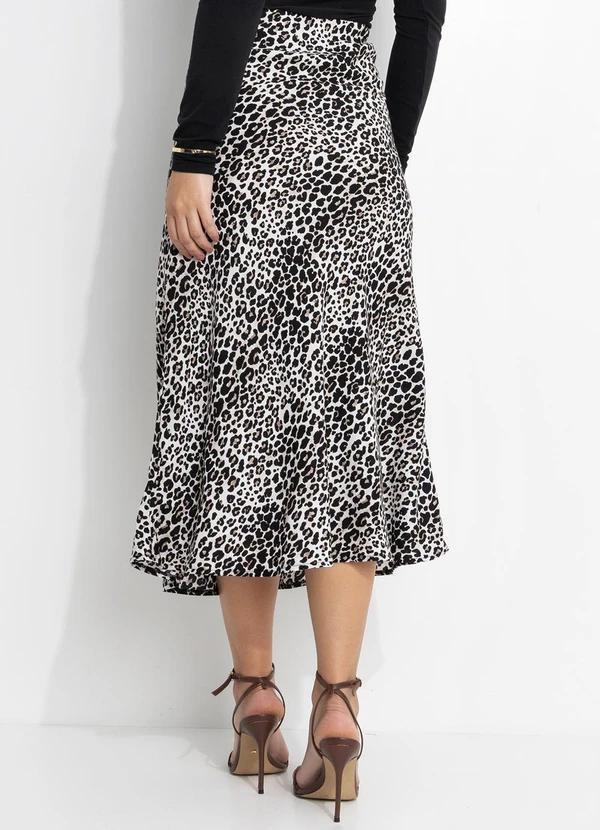 Quintess - Saia Onça Preta em Viscose Plana 4