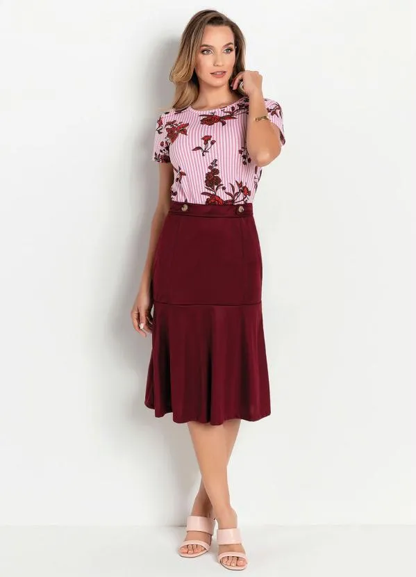 Rosalie - Saia Peplum Vinho 3