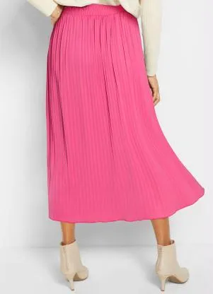 bonprix - Saia Pink em Malha Crepe - BONPRIX