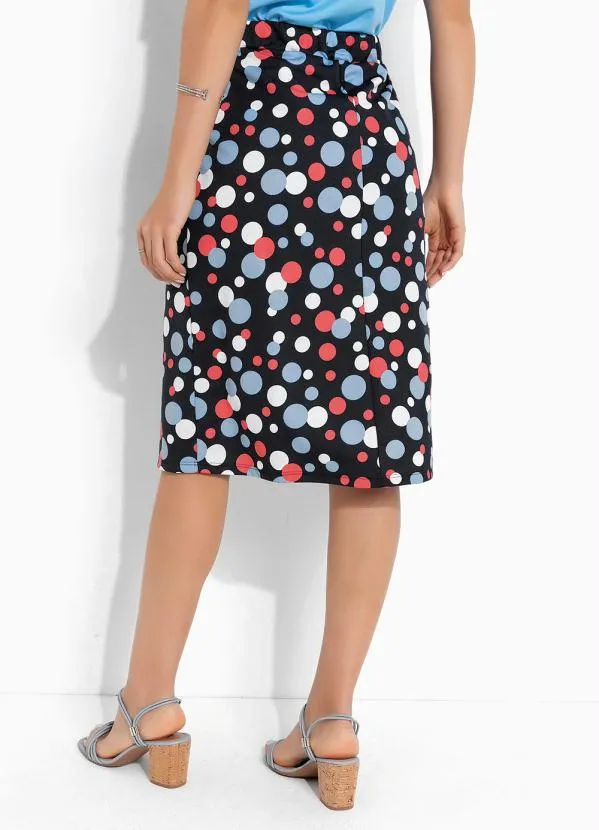 Rosalie - Saia Poá Azul com Amarração 2