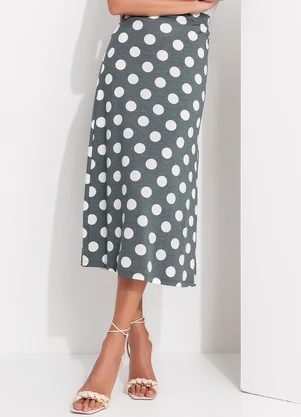 Quintess - Saia Poá Grafite em Malha de Viscose - QUINTESS
