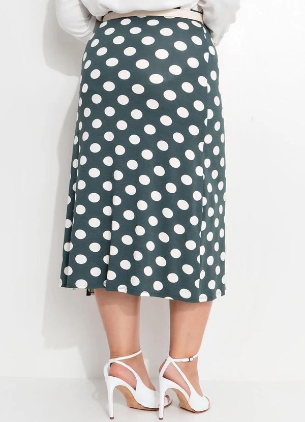 Quintess - Saia Poá Grafite em Malha de Viscose 8