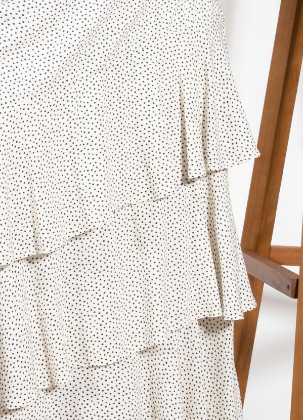 Quintess - Saia Poá Off White com Babados 5