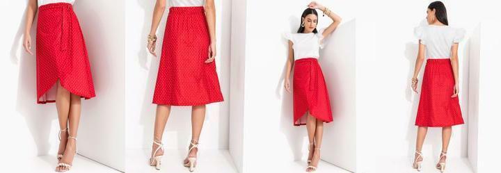 Saia Po Vermelho em Malha Fria