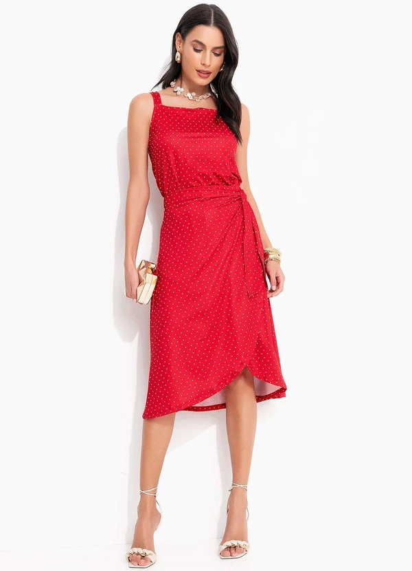 Quintess - Saia Poá Vermelho em Malha Fria 10