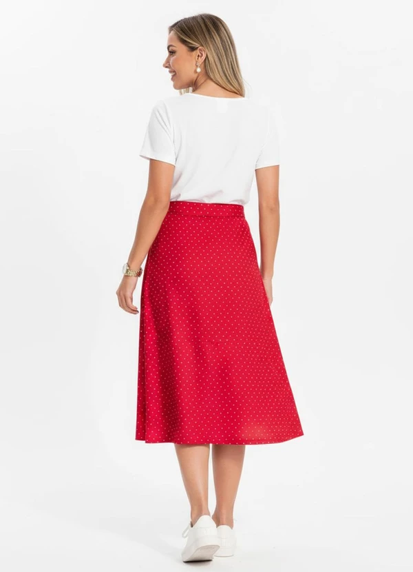 Quintess - Saia Poá Vermelho em Malha Fria 3