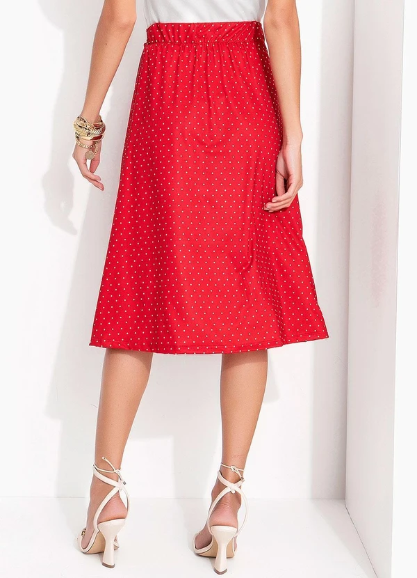 Quintess - Saia Poá Vermelho em Malha Fria 6