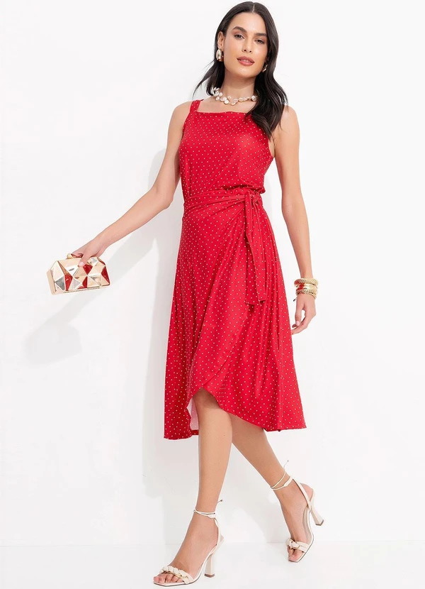 Quintess - Saia Poá Vermelho em Malha Fria 9