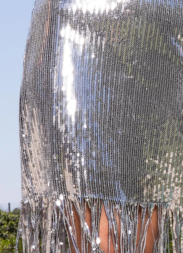 Quintess - Saia Prata em Paetê 5