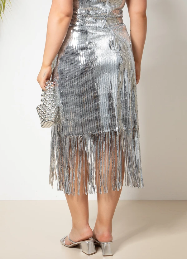 Quintess - Saia Prata em Paetê 7