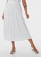 Malwee - Saia Prateada Midi Evasê Plissada - variação: Prateada