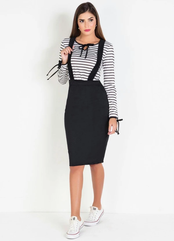 Rosalie - Saia Preta com Suspensório 7