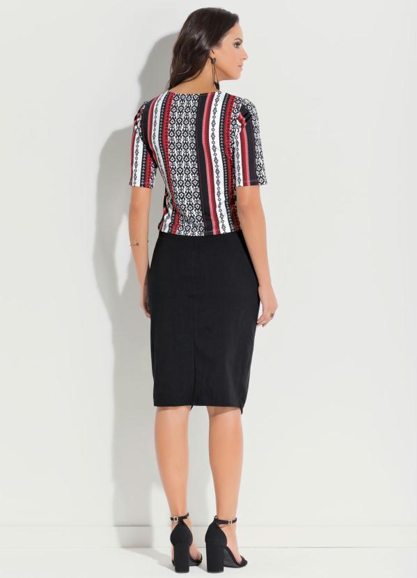 Quintess - Saia Preta com Zíper Transversal 4