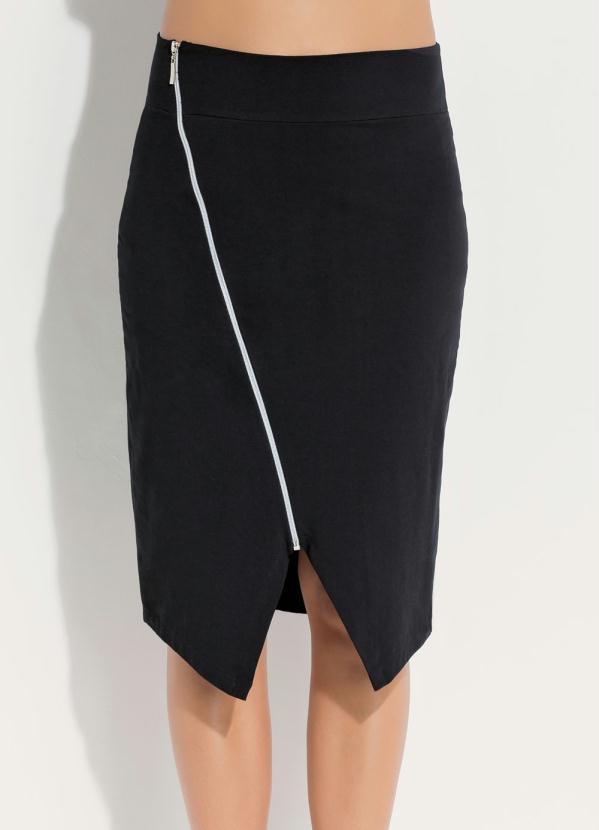 Quintess - Saia Preta com Zíper Transversal 5