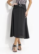 Saia Preta em Crepe Plano