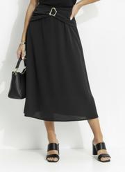 Saia Preta em Crepe Plano