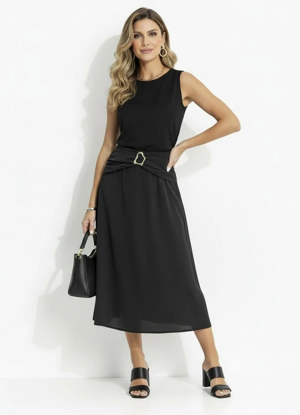 Quintess - Saia Preta em Crepe Plano 3