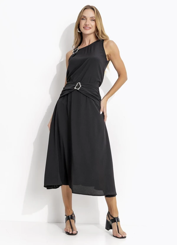 Quintess - Saia Preta em Crepe Plano 9