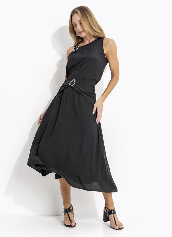 Quintess - Saia Preta em Crepe Plano 10