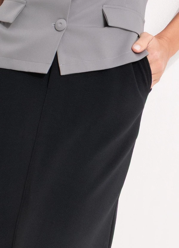 Quintess - Saia Preta em Malha Crepe 6