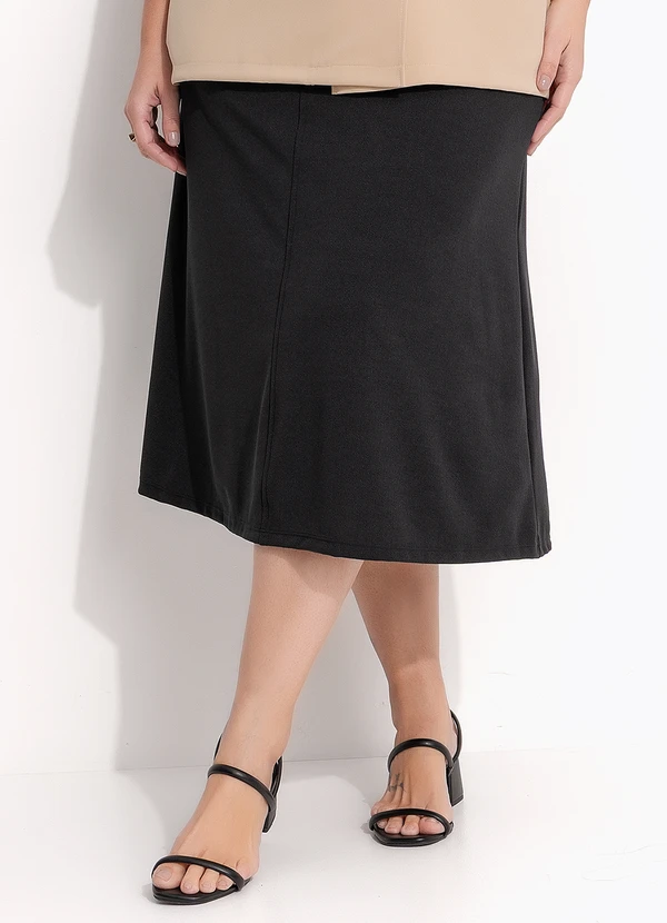 Quintess - Saia Preta em Malha Crepe 7