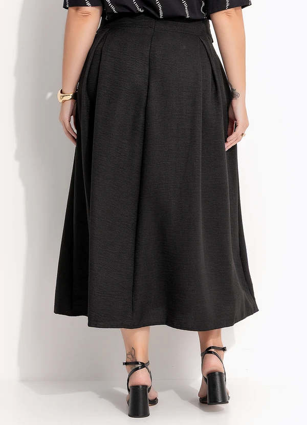 Quintess - Saia Preta em Tecido Texturizado 11