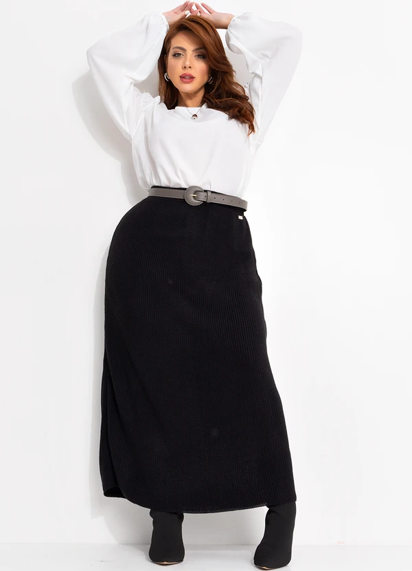 Quintess - Saia Preta em Tricô 2