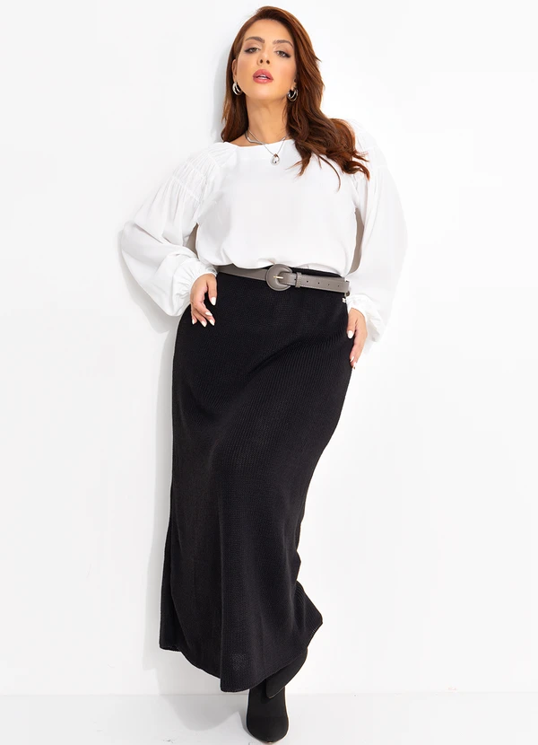 Quintess - Saia Preta em Tricô 4