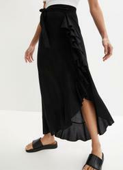 Saia Preta em Viscose Plana