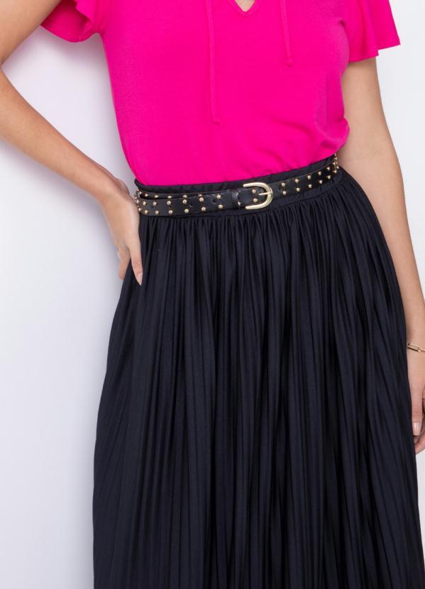 Quintess - Saia Preta Midi Plissada 7